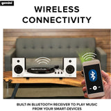Gemini Sound TT-900-3-Speed Turntable with Bluetooth, 2-Way Stereo Speakers, and Pitch Adjustment (White)
