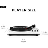 Gemini Sound TT-900-3-Speed Turntable with Bluetooth, 2-Way Stereo Speakers, and Pitch Adjustment (White)
