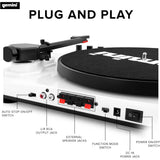 Gemini Sound TT-900-3-Speed Turntable with Bluetooth, 2-Way Stereo Speakers, and Pitch Adjustment (White)