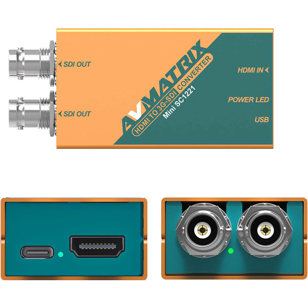 AVMATRIX Mini SC1221 HDMI to Dual 3G-SDI Pocket-Size Broadcast Converter