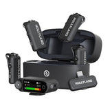Hollyland Lark MAX 2 Combo-4 Person Version, Wireless Lavalier Microphone, Tailored for Multi-Person Shooting Scenarios, Microphone for Camera/iPhone/Android (4TX + 2RX+ Charging Case)
