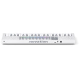 Novation Launchkey Mini 37 MK4 USB MIDI Keyboard Controller (White, 37 Mini Keys) Bundle with Auray FP-P1L Universal Piano-Style Sustain Pedal, Kellards MID-P10T Pro MIDI to MIDI Cable 10 Feet