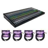 Mackie ProFX30v3 30-Channel Sound Reinforcement Mixer with Built-In FX Bundle with Kellards XLR-P20T Pro 20 ft XLR Microphone Cable (Pack of 4)