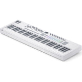 Novation Launchkey 61 MK4 USB MIDI Keyboard Controller (White, 61 Keys) Bundle with Auray Universal Piano Sustain Pedal, Kellards 10ft MIDI Cable, Kaces Medium Dust Cover & Polsen Headphones