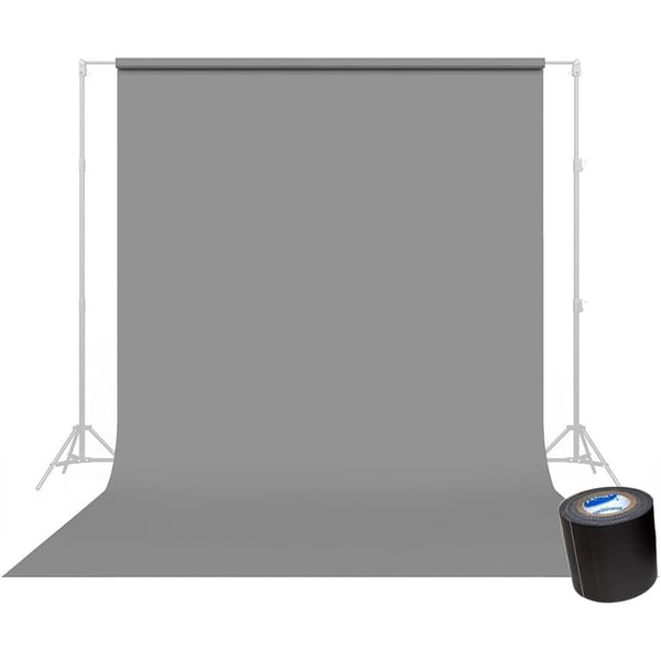 Savage Seamless Background Paper - #56 Fashion Gray (107 in x 36 ft) with Free 2" x 4yd Black Gaffer Tape