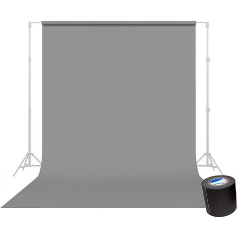 Savage Seamless Background Paper - #56 Fashion Gray (107 in x 36 ft) with Free 2" x 4yd Black Gaffer Tape