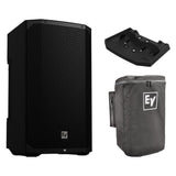 Electro-Voice EVERSE 12 Weatherized Battery-Powered Loudspeaker Bluetooth Audio and Control Black Bundle with Electro-Voice Rain Resistant Cover for EVERSE 12, Electro-Voice Tray for Everse 12 (Black)
