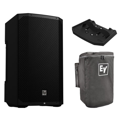 Electro-Voice EVERSE 12 Weatherized Battery-Powered Loudspeaker Bluetooth Audio and Control Black Bundle with Electro-Voice Rain Resistant Cover for EVERSE 12, Electro-Voice Tray for Everse 12 (Black)