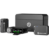 Hollyland Lark MAX 2 Wireless Microphone for iPhone/Camera/Android, AI Noise Cancel, Wireless Monitoring, 32bit Full-Chain Audio, Timecode (Ultimate Combo, 2TX+2RX+OWS Earphones + Charging Case)