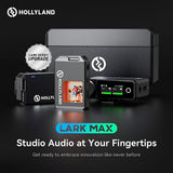 Hollyland Lark MAX 2 Wireless Microphone for iPhone/Camera/Android, AI Noise Cancel, Wireless Monitoring, 32bit Full-Chain Audio, Timecode (Ultimate Combo, 2TX+2RX+OWS Earphones + Charging Case)