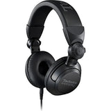Technics Professional DJ Headphones with 40mm CCAW Voice Coil Drivers, 270° Swivel Housing and Locking Detachable Cord; Lightweight, Foldable High Input - EAH-DJ1200-K (Black)
