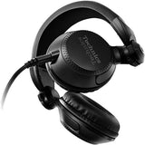 Technics Professional DJ Headphones with 40mm CCAW Voice Coil Drivers, 270° Swivel Housing and Locking Detachable Cord; Lightweight, Foldable High Input - EAH-DJ1200-K (Black)