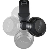 Technics Professional DJ Headphones with 40mm CCAW Voice Coil Drivers, 270° Swivel Housing and Locking Detachable Cord; Lightweight, Foldable High Input - EAH-DJ1200-K (Black)