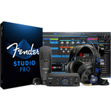 Fender Quantum LT 2 2x2 USB-C Audio Interface Creator Bundle with Kellards Stand, Pop Filter, Auray Holder, Polsen Headphones, Polsen M-85 Dynamic Mic & 20ft XLR Cable