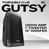 Mackie Thrash15v2 15" 1300W Powered Loudspeaker with Bluetooth, Black