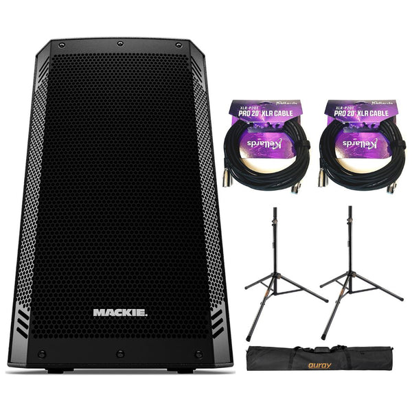 Mackie Thrash12v2 12" Loudspeaker Bundle with Stand & 2x 20' XLR Cable