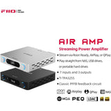 FIIO AIRAMP All-in-One Desktop Amplifier, ES9020Q DAC, XMOS XU316, 120W×2 Class D Power Amp, Bluetooth 5.0, USB Optical Coaxial Input, Subwoofer Output Black