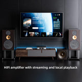FIIO AIRAMP All-in-One Desktop Amplifier, ES9020Q DAC, XMOS XU316, 120W×2 Class D Power Amp, Bluetooth 5.0, USB Optical Coaxial Input, Subwoofer Output Black