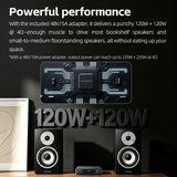 FIIO AIRAMP All-in-One Desktop Amplifier, ES9020Q DAC, XMOS XU316, 120W×2 Class D Power Amp, Bluetooth 5.0, USB Optical Coaxial Input, Subwoofer Output Black