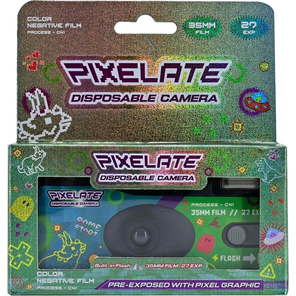 Retocolor Pixelate 400 35mm Disposable Film Camera 27EXP, ISO400, Color Negative Film, Focus Free, Easy to Use, Built in Flash, Single Use (Film and Battery Included) (Pixelate)