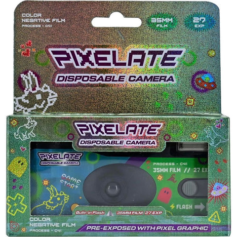 Retocolor Pixelate 400 35mm Disposable Film Camera 27EXP, ISO400, Color Negative Film, Focus Free, Easy to Use, Built in Flash, Single Use (Film and Battery Included) (Pixelate)