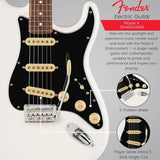 Fender Player II Stratocaster, Rosewood Fingerboard, Polar White Bundle with Fender FE620 Electric Guitar Gig Bag (Black), Fender 12-Pack Picks and Fender 10ft Cable (Straight/Straight)