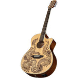 Luna Guitars Henna Dragon 6 String Spruce Acoustic/Electric Guitar, Right (HEN DRA SPR)