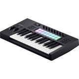 Novation Launchkey 25 MK4 USB MIDI Keyboard Controller (25 Keys) Bundle with HPC-A30 Closed-Back Studio Monitor Headphones, FP-P1L Universal Piano-Style Sustain Pedal and Mid-310 Black 10' Midi cable