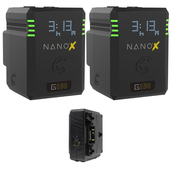 Core SWX NANOX G150 Micro 150Wh Li-Ion Battery (Gold Mount) Bundle with Core SWX GPM-X2A Mini Dual Travel Battery Charger