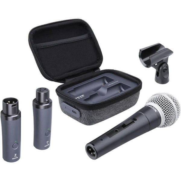 NUX B-3RC Microphone Wireless System with Charging Case, Microphone Bundle, 2.4GHz 24-bit/44.1kHz Audio Quality,