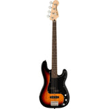 Squier by Fender Precision Bass Guitar Kit, Affinity Series, Laurel Fingerboard, 3-Color Sunburst Bundle with Fender Guitar Stand, Height-Adjustable with Sturdy Metal