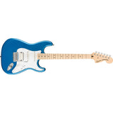 Fender Squier Affinity Series Stratocaster Electric Guitar Kit, Lake Placid Blue, Maple Fingerboard Bundle with Fender Guitar Stand, Height-Adjustable with Sturdy Metal