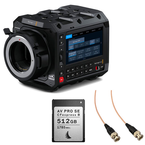 Blackmagic Design PYXIS 6K Cinema Box Camera EF lens mount Bundle with Angelbird 512GB Type B Memory Card and Elvid Slim SDI Cable RG-179 (2')