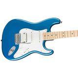 Fender Squier Affinity Series Stratocaster Electric Guitar Kit, Lake Placid Blue, Maple Fingerboard Bundle with Fender Guitar Stand, Height-Adjustable with Sturdy Metal