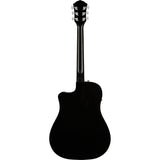 Fender FA-125CE Dreadnought Acoustic Electric Guitar Sunburst Bundle with Fender Classic Celluloid Guitar Picks 12-Pack, Fender Logo Guitar Strap 2in Black with White Logo, Fender Flash Guitar Tuner