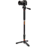 3 Legged Thing Trent 2.0 Magnesium Monopod Super Kit with Video Head and DocZ2 Foot (Metallic Slate Gray)