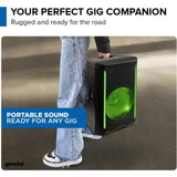 Gemini Sound GD-L215PRO 1300-Watt Professional PA Speakers with Bluetooth (Pair) Bundle with Auray SS-47S-PB Deluxe Steel Speaker Stands with Tripod Base and Carrying Case and 2x XLR Cable
