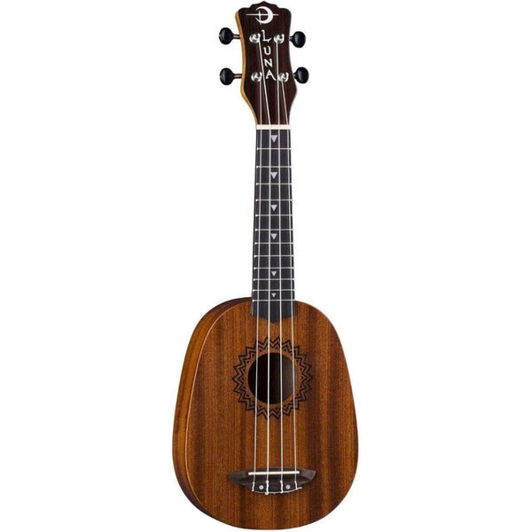 Luna Vintage Mahogany Soprano Pineapple Ukulele, Satin Natural