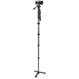 3 Legged Thing Alana Carbon Fiber Monopod Super Kit with Video Head and DocZ2 Foot (Darkness)