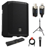 Electro-Voice EVERSE 8 Weatherized Powered Speaker with Bluetooth Control Bundle with Xvive Audio U3 Wireless Microphone System, Polsen M-85 Professional Microphone, Auray Speaker Stand Bag, XLR Cable