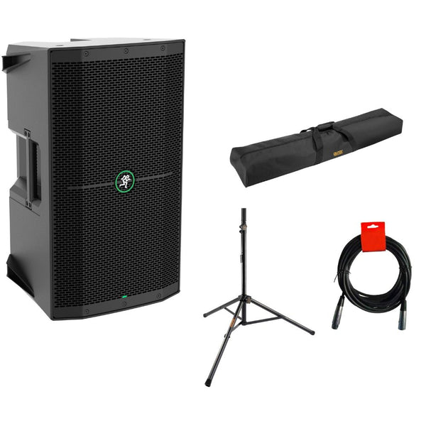 Mackie THUMP 210 Bundle with Auray Speaker Stand Bag 51" Interior (Black), Auray SS-4420 Steel Speaker Stand and XLR- XLR Cable