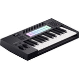 Novation Launchkey 25 MK4 USB MIDI Keyboard Controller (25 Keys) Bundle with HPC-A30 Closed-Back Studio Monitor Headphones, FP-P1L Universal Piano-Style Sustain Pedal and Mid-310 Black 10' Midi cable