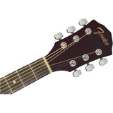 Fender Acoustic Guitar FA-125 Dreadnought Natural Bundle with Fender Classic Celluloid Guitar Picks 12-Pack, Fender Logo Guitar Strap 2in Black with White Logo, Fender Flash Guitar Tuner