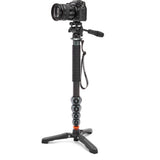 LEGENDS ALANA Monopod SUPER KIT Blk/Grey w/Wrist Strap, AHTRINITYDARK Videohead, DOCZ2 Foot Stabilizer