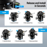 Sirui KS-30 Low Gravity QR Ball Head with Panning Arca-Type Plate