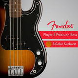 Fender Player II Precision Bass - 3-color Sunburst with Rosewood Fingerboard