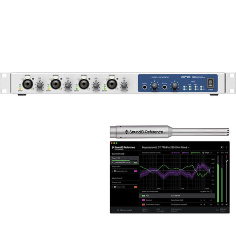 RME Fireface 802 FS 60-Channel USB-B Audio/MIDI Interface Bundle with SONARWORKS SoundID Reference Speaker and Headphone Calibration Software with Measurement Microphone