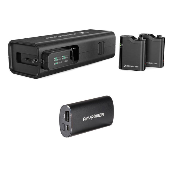 Sennheiser PROFILE WIRELESS 2-CHANNEL SET Bundle with RAVPower Luster Series 6700mAh External Battery Charger (Black)