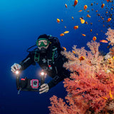 Sea Dragon Duo 6000F Color Boost Set for Underwater Photos and Video, Two Powerful 3000 Lumen Lights, Adjust Color Temperature and Brightness Control