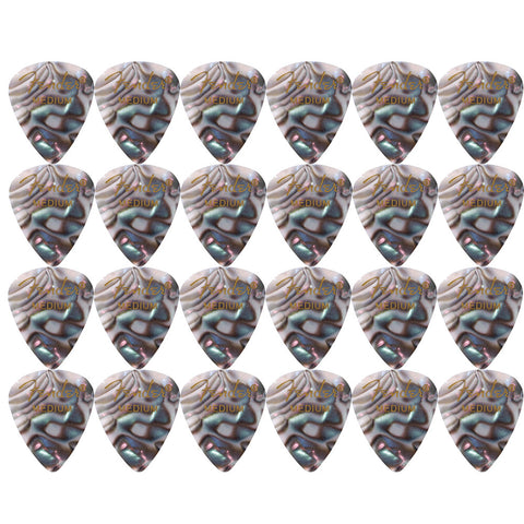 Fender Premium Celluloid Guitar Picks 351 Shape, Abalone, Medium, 24-Pack